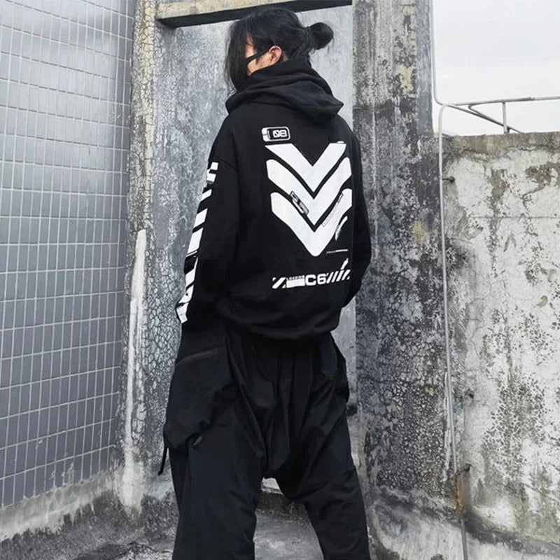 Techwear Geometric Street Ninja Style Hoodie - ATLAS 1