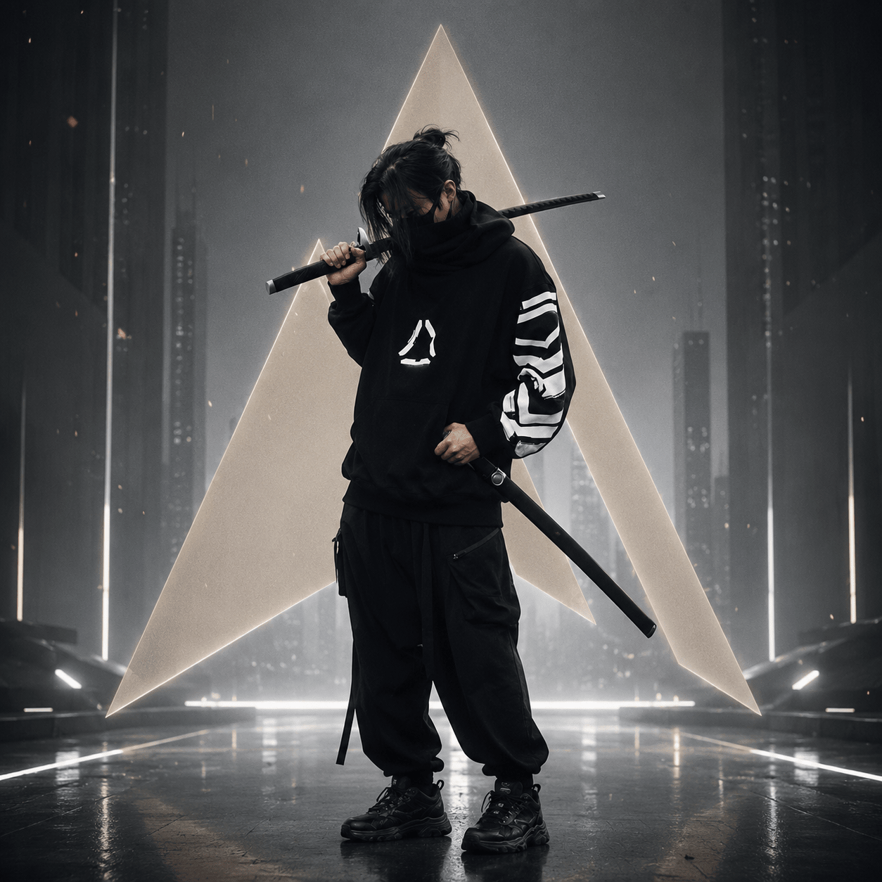 Techwear Geometric Street Ninja Style Hoodie - ATLAS 1