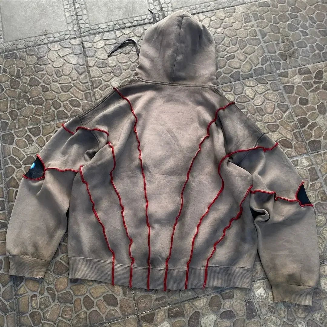 Techwear Gothic Punk Eye Patchwork Hoodie - ATLAS 1 - Techwear Store