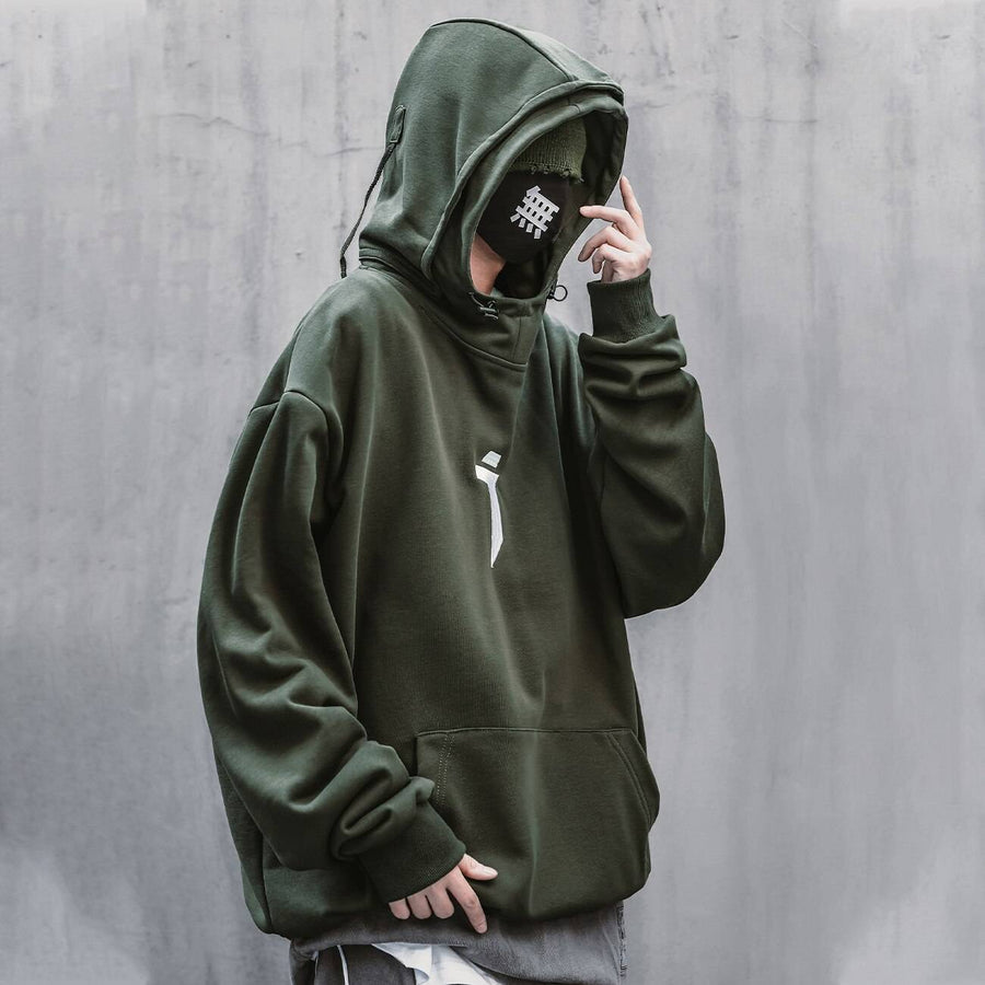 Techwear Harajuku Hoodie for Men — Long-sleeve cut