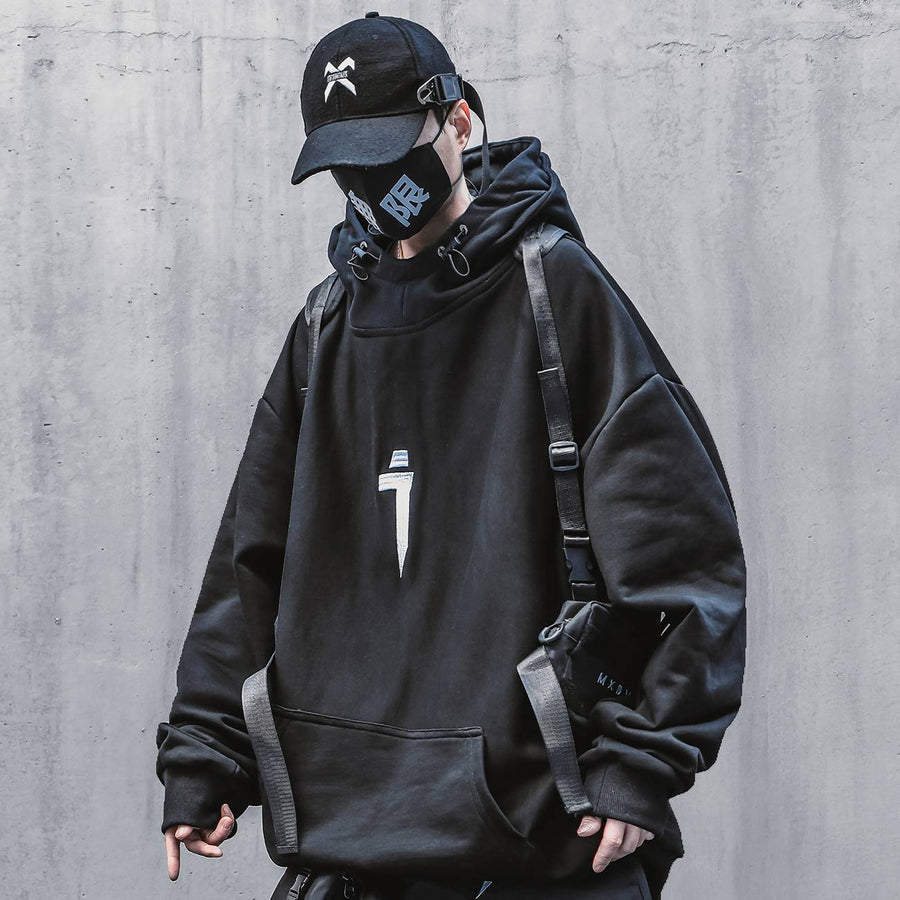 Techwear Harajuku Hoodie for Men — Hooded design