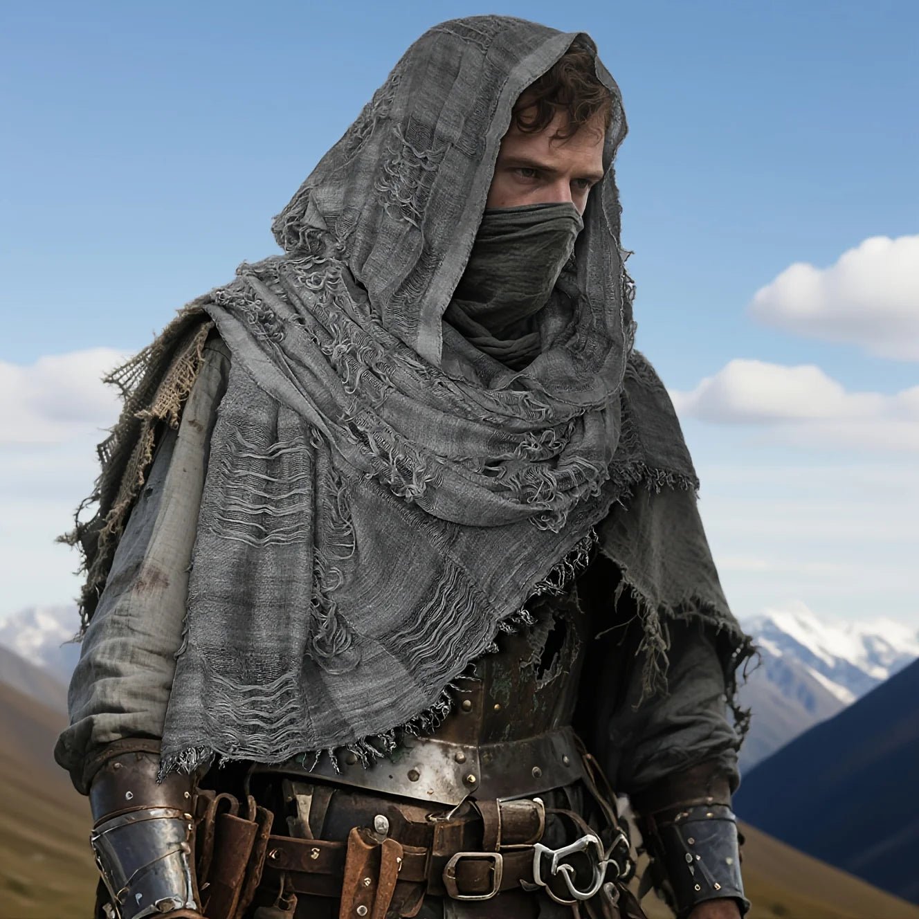 Techwear Medieval Hooded Cloak Viking Renaissance Cape - ATLAS 1