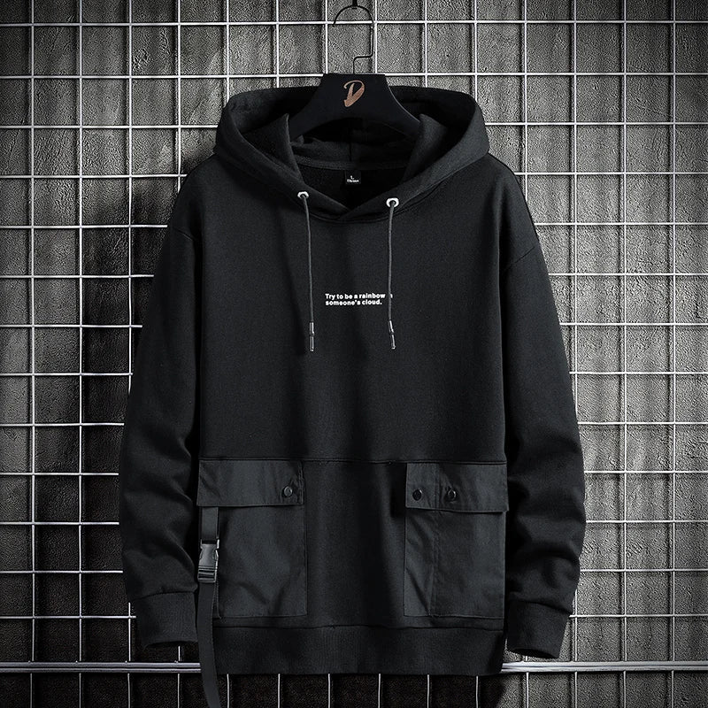 Sweat à Capuche Oversize Hip Hop Streetwear Homme — Silhouette surdimensionnée généreuse