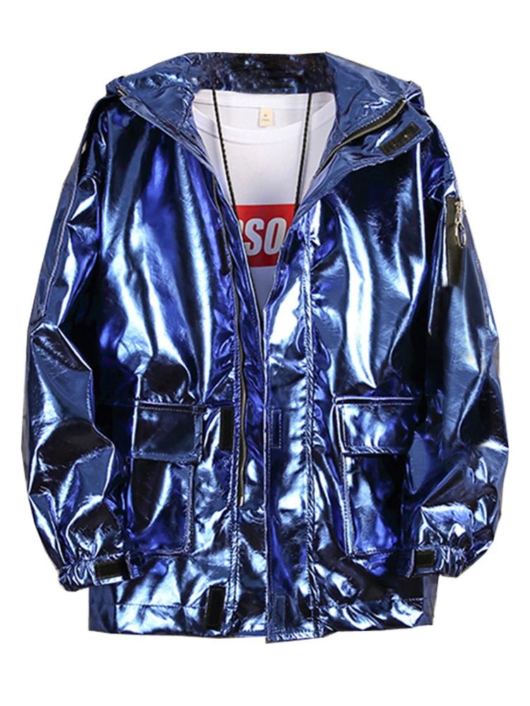 Techwear Reflective Faux Leather Windbreaker Jacket - ATLAS 1 - Techwear Store