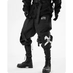 Techwear Streetwear Cargo Ribbon Long Pants - ATLAS 1
