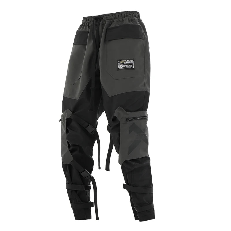 Techwear Streetwear Cargo Ribbon Long Pants - ATLAS 1