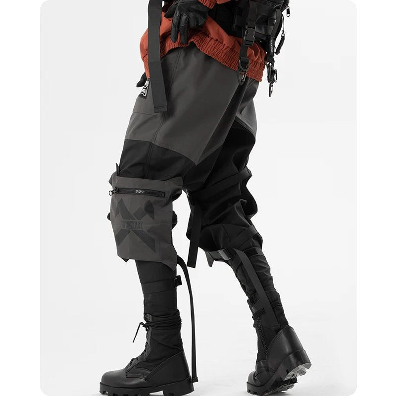 Techwear Streetwear Cargo Ribbon Long Pants - ATLAS 1
