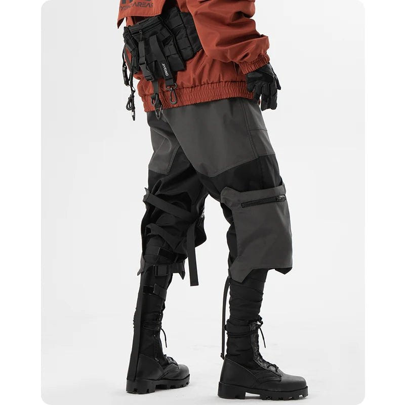 Techwear Streetwear Cargo Ribbon Long Pants - ATLAS 1