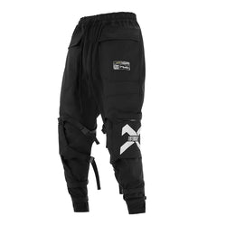 Techwear Streetwear Cargo Ribbon Long Pants - ATLAS 1