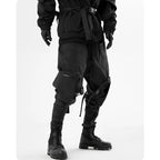 Techwear Streetwear Cargo Ribbon Long Pants - ATLAS 1