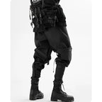 Techwear Streetwear Cargo Ribbon Long Pants - ATLAS 1