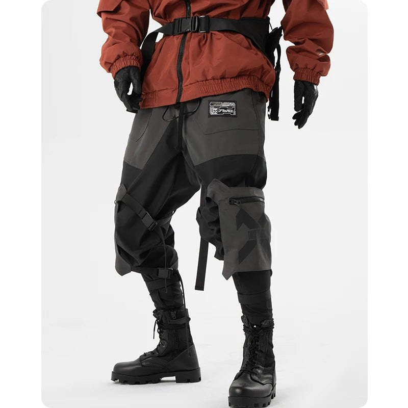Techwear Streetwear Cargo Ribbon Long Pants - ATLAS 1