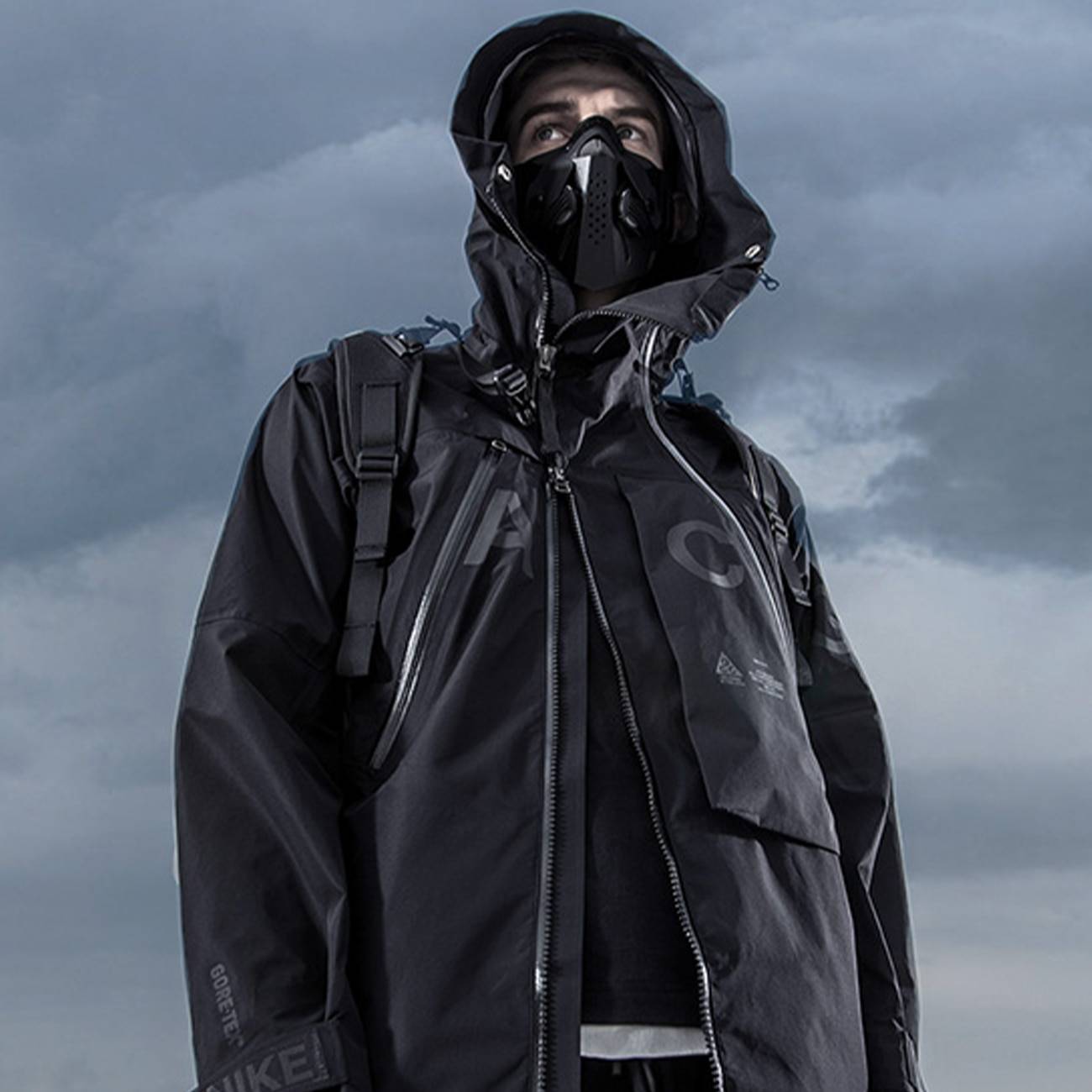 Techwear Streetwear Cotton Black Bucket Hat - ATLAS 1