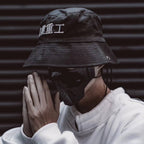 Techwear Streetwear Cotton Black Bucket Hat - ATLAS 1