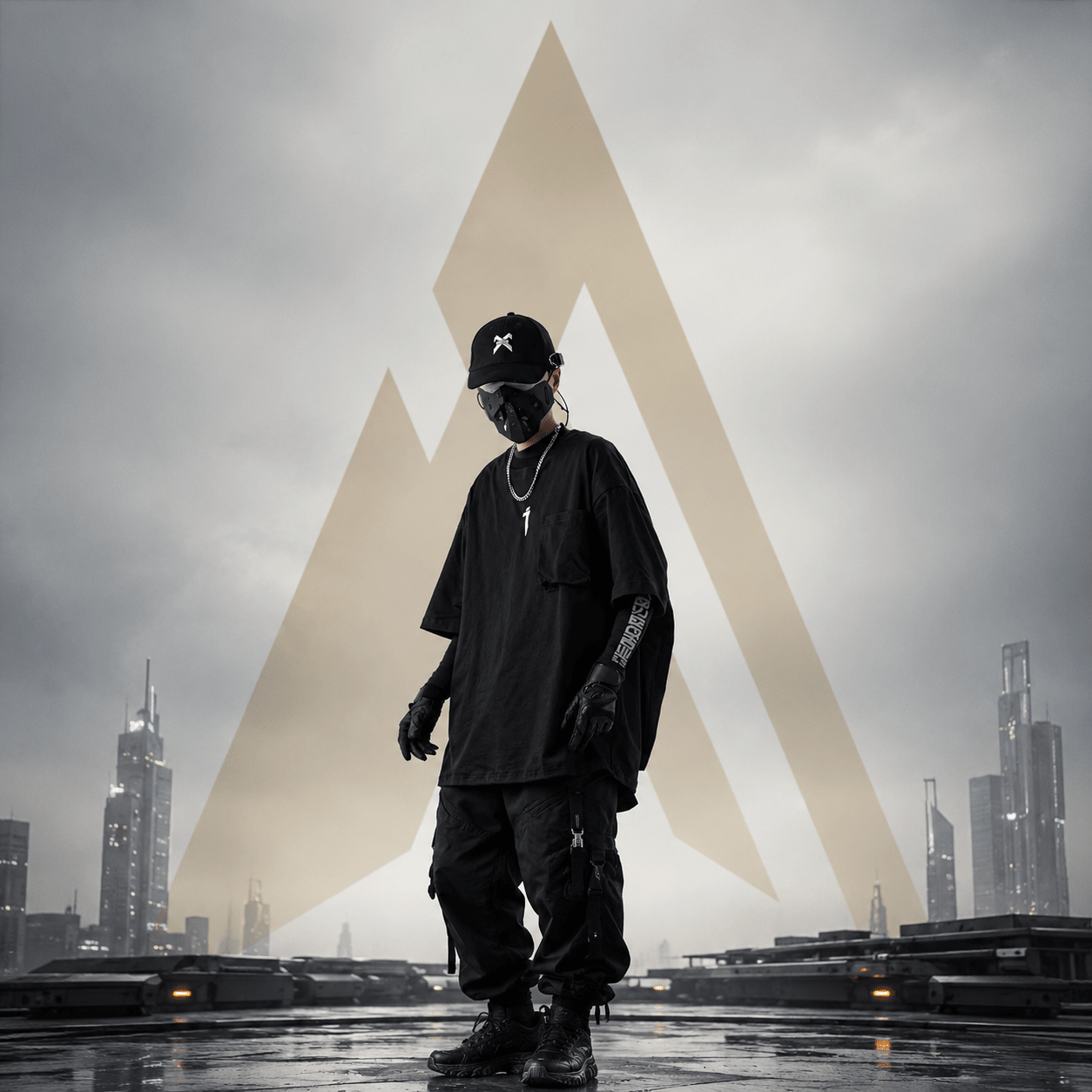 Techwear T-Shirt With Cape - ATLAS 1