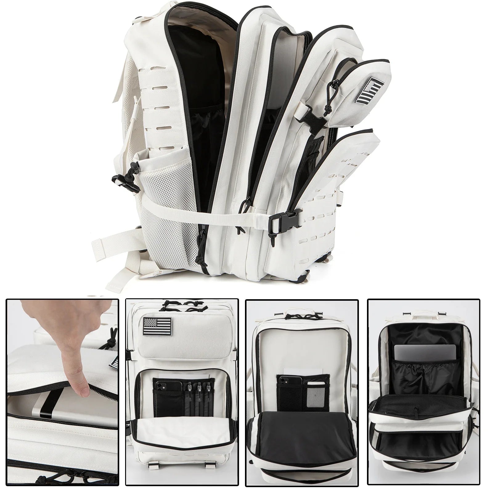 Techwear Tactical Backpack With Bottle Holder - ATLAS 1 - Techwear Store