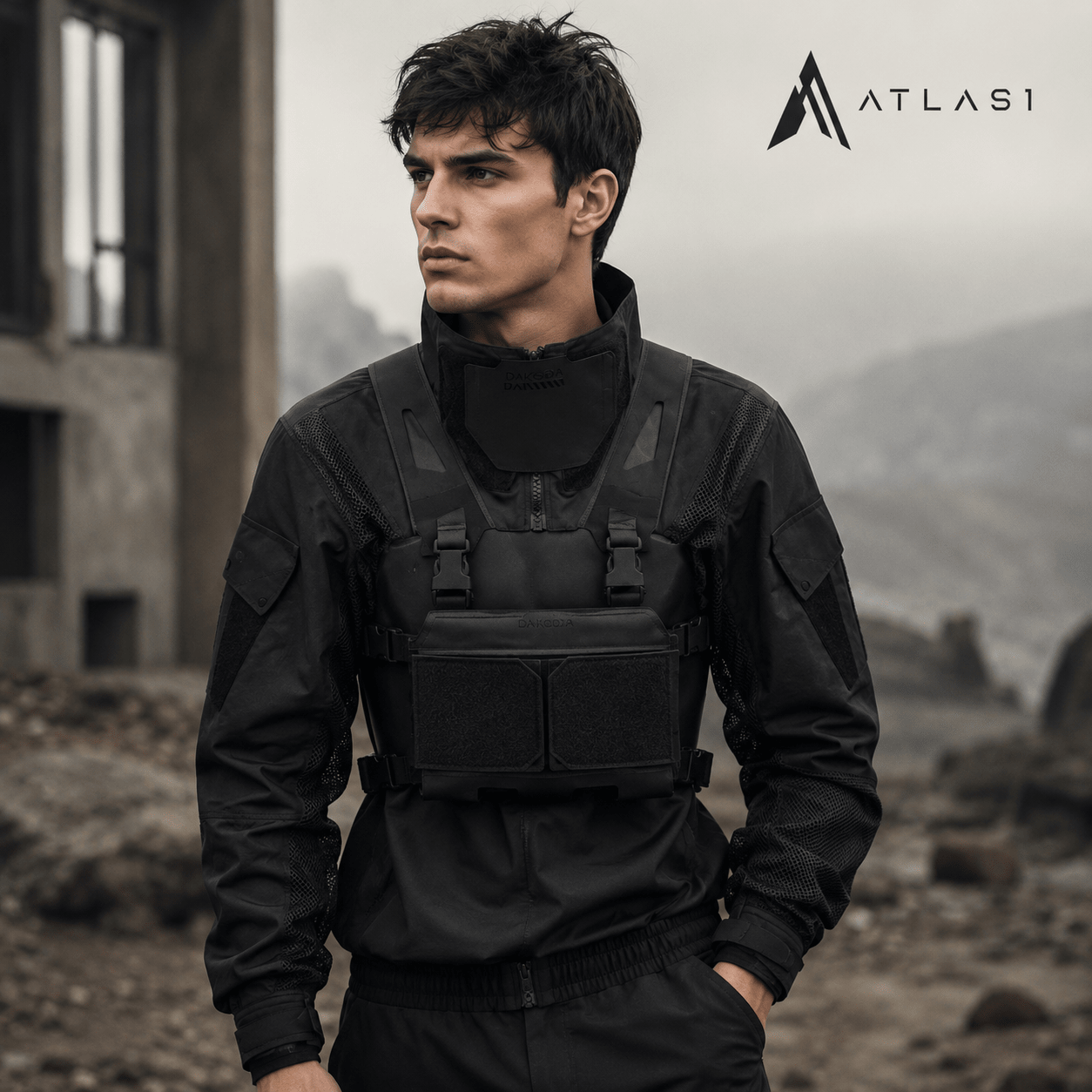 Techwear Tactical Combat Jacket with Mag Pouch - ATLAS 1