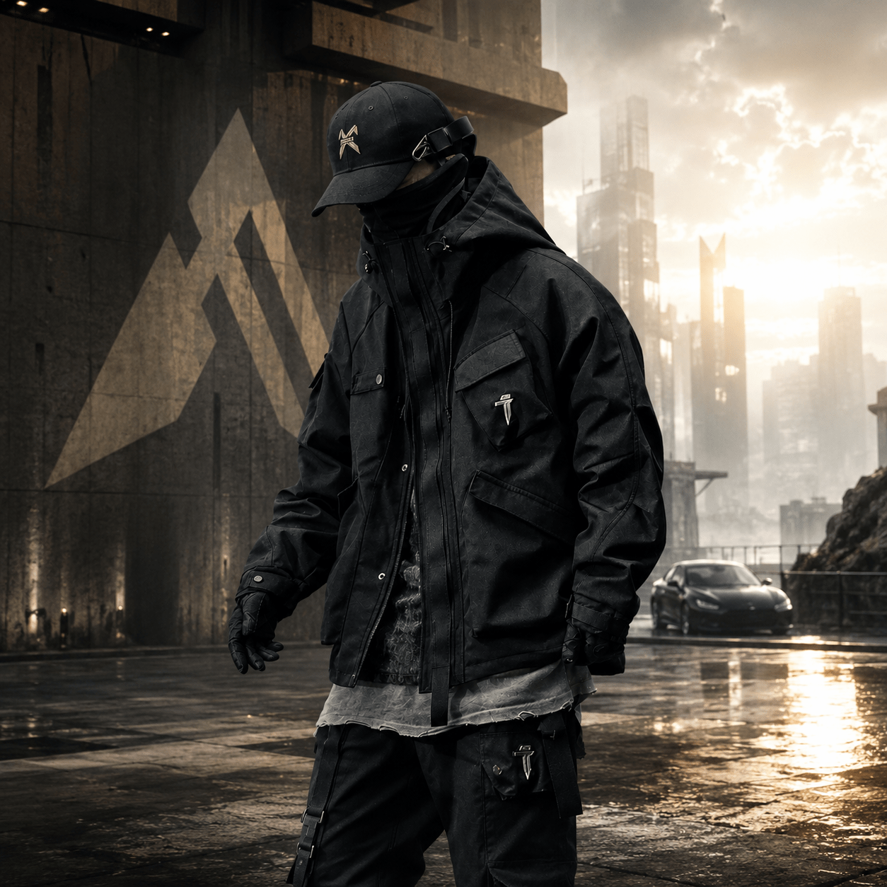 Techwear Tactical Hooded Windbreaker Street Jacket - ATLAS 1 - Techwear Store