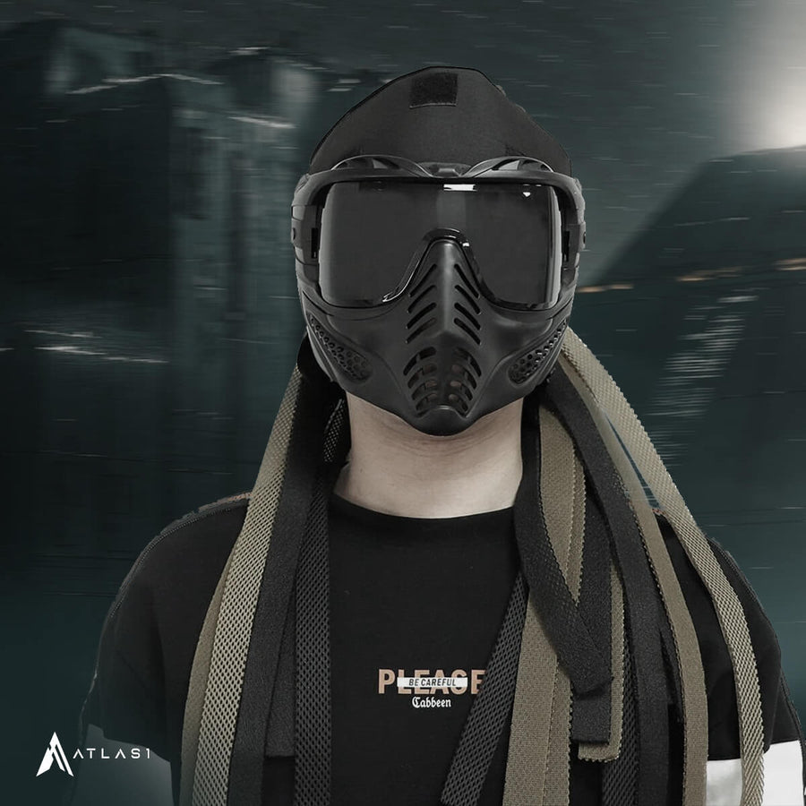 Máscara Facial Completa Techwear con Protección UV — Correas para ajustar el calce
