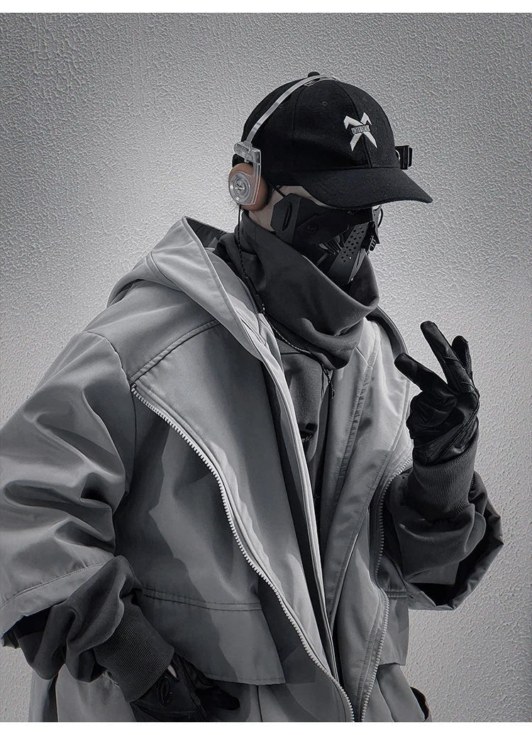 Teckwear Casual Hooded Long Street Trench - ATLAS 1