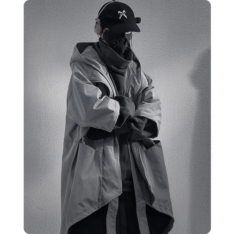 Teckwear Casual Hooded Long Street Trench - ATLAS 1