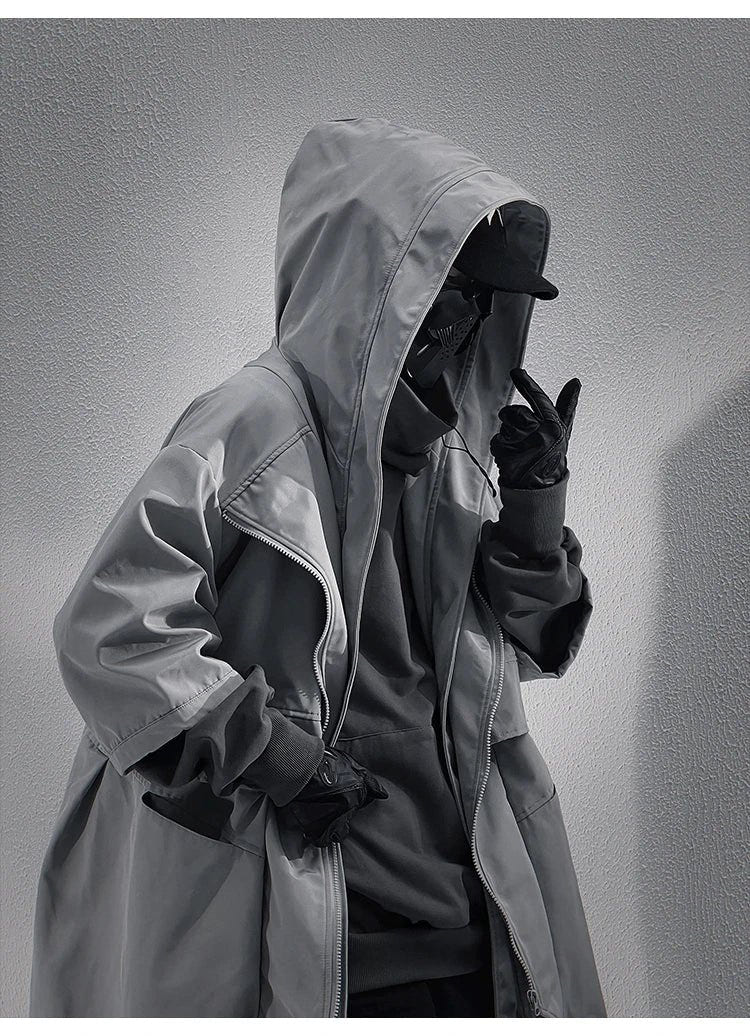 Teckwear Casual Hooded Long Street Trench - ATLAS 1