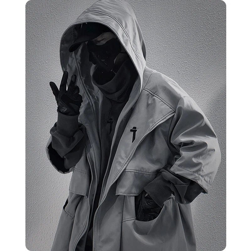 Teckwear Casual Hooded Long Street Trench - ATLAS 1