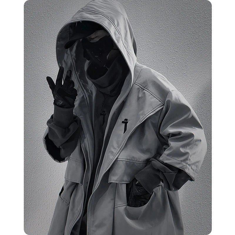 Teckwear Casual Hooded Long Street Trench - ATLAS 1