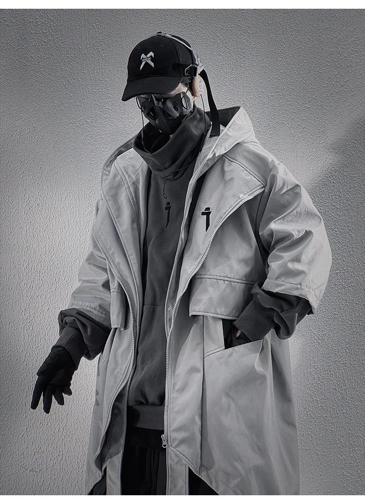 Teckwear Casual Hooded Long Street Trench - ATLAS 1