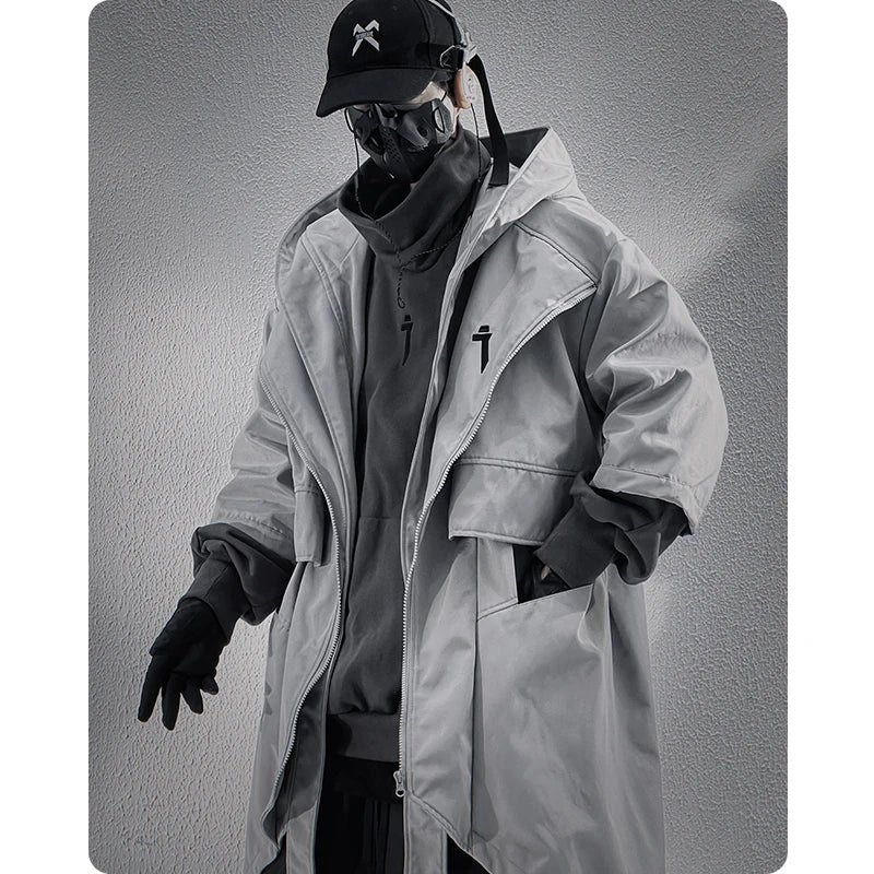 Teckwear Casual Hooded Long Street Trench - ATLAS 1