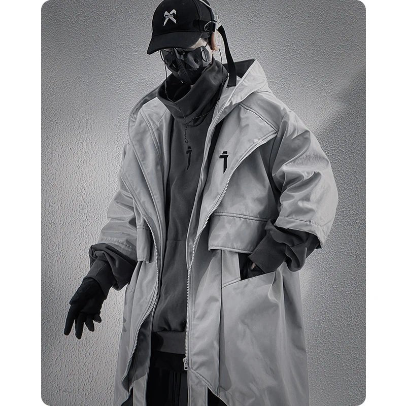 Teckwear Casual Hooded Long Street Trench - ATLAS 1