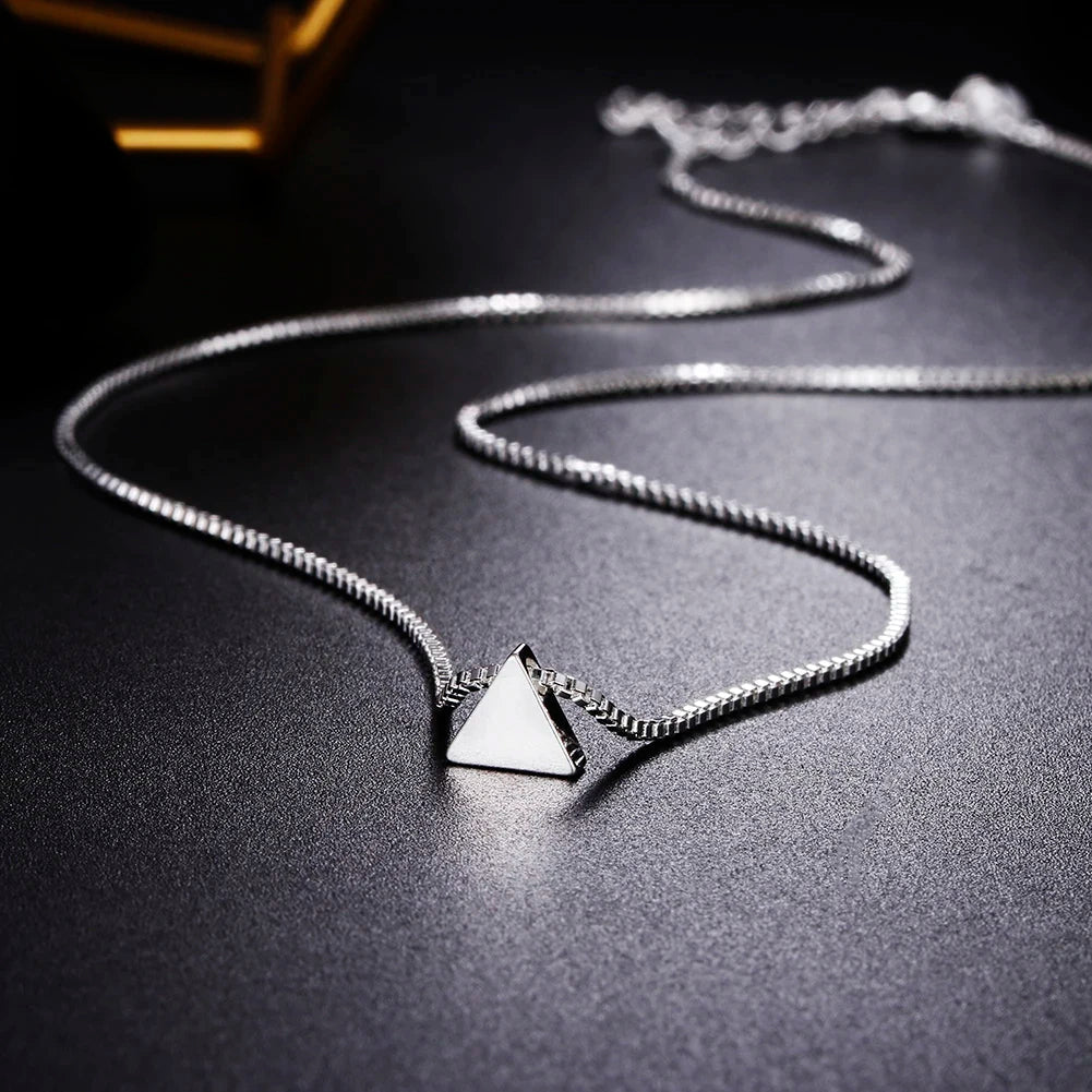 Tiberon Sterling Silver Triangle Pendant Necklace Jewelry - ATLAS 1 - Techwear Store