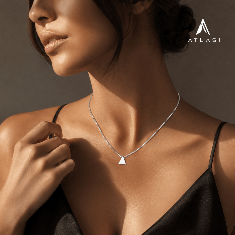 Tiberon Sterling Silver Triangle Pendant Necklace Jewelry - ATLAS 1 - Techwear Store