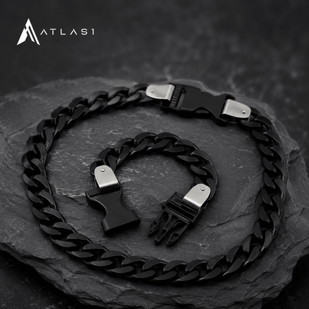 Unisex akryl oversized kedjedesign techwear halsband