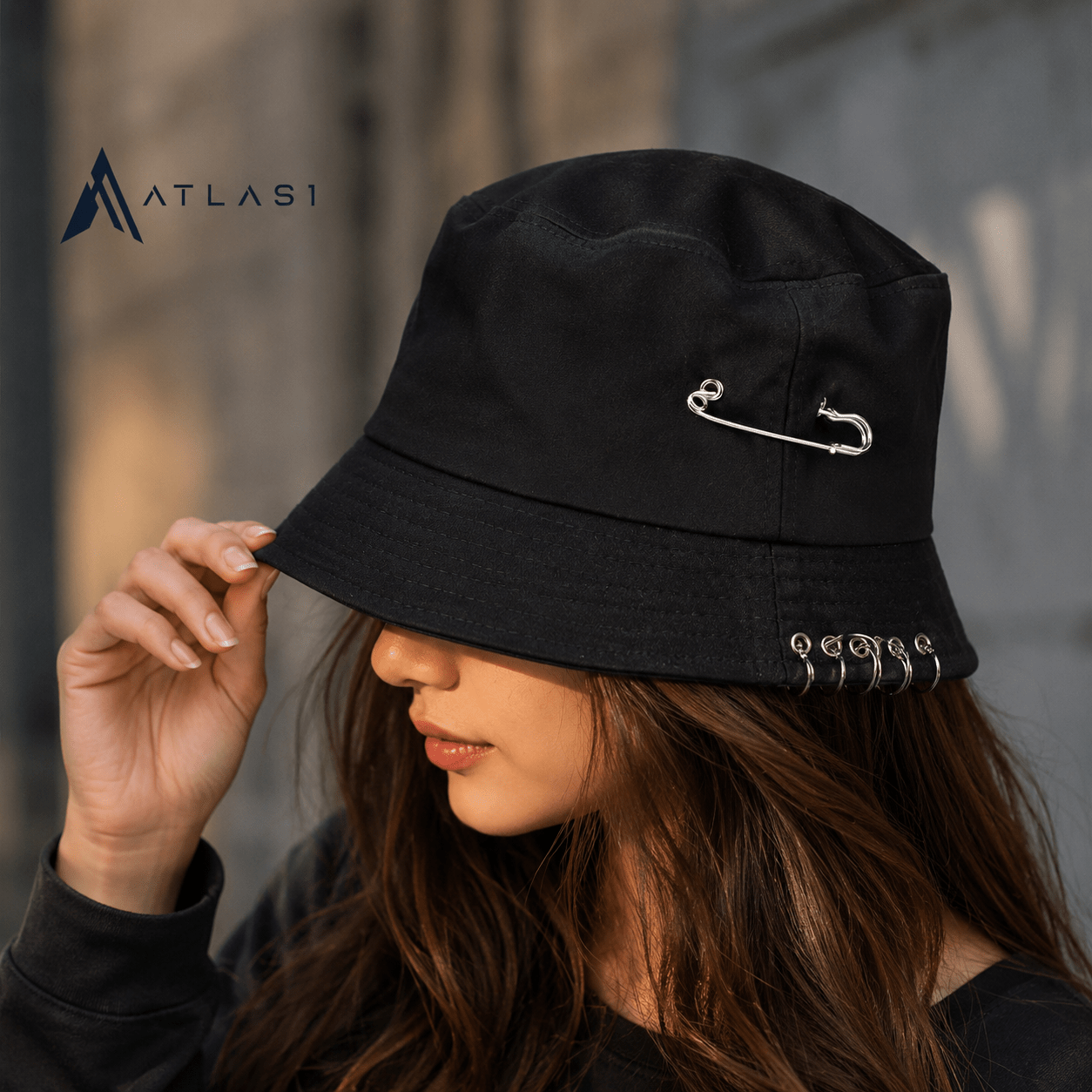 Unisex Cotton Pierced Techwear Bucket Hat - ATLAS 1