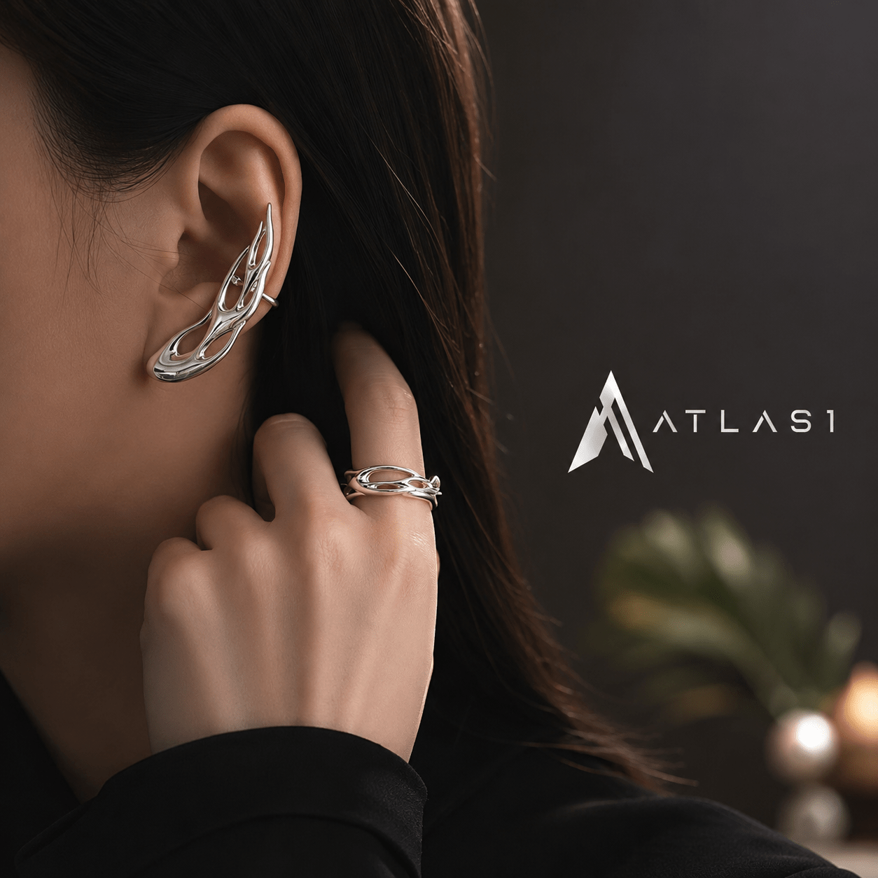 Unisex Flame Shaped Ear Bone Clip Earring - ATLAS 1