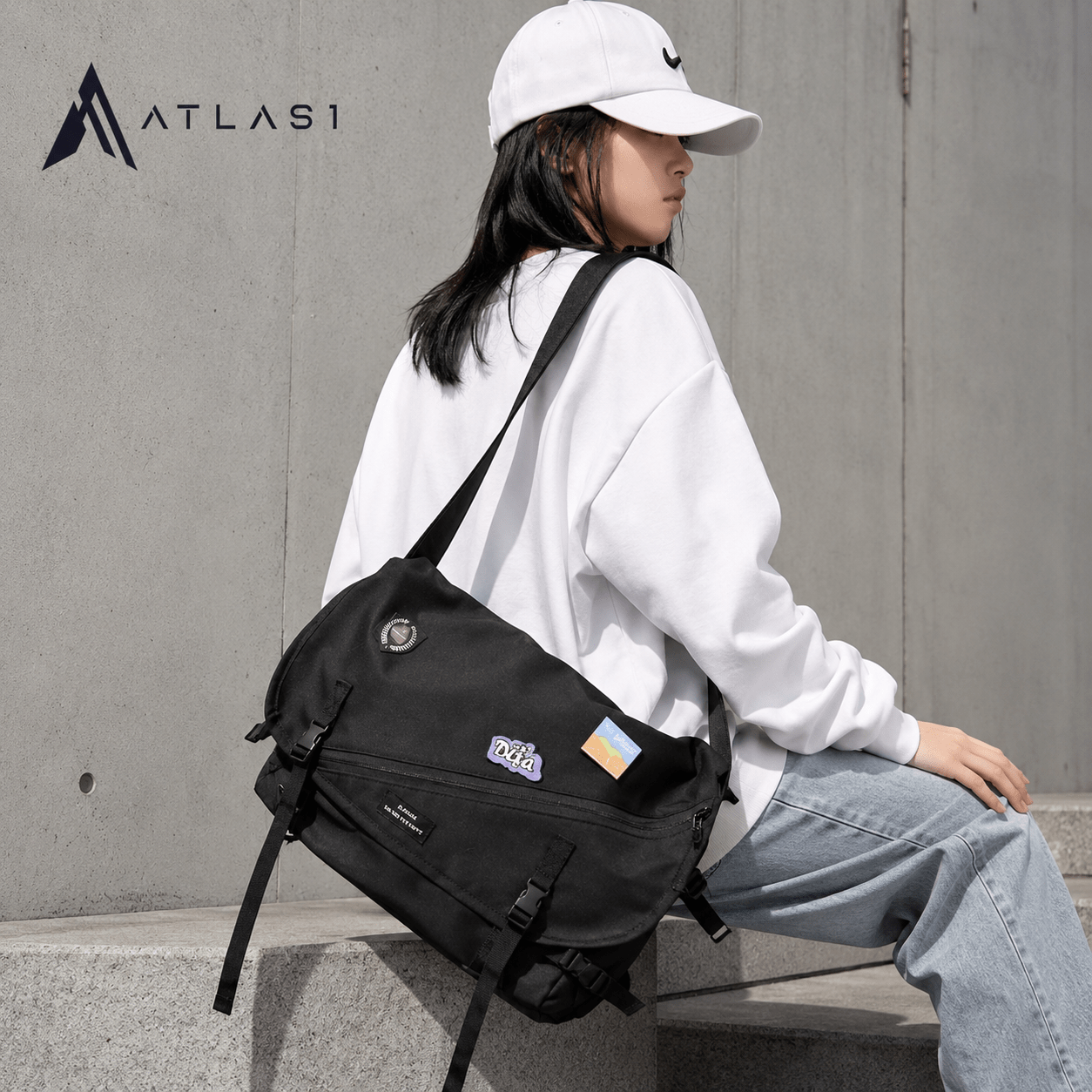 Unisex Large Capacity Waterproof Strappy Techwear Crossbody Bag - ATLAS 1