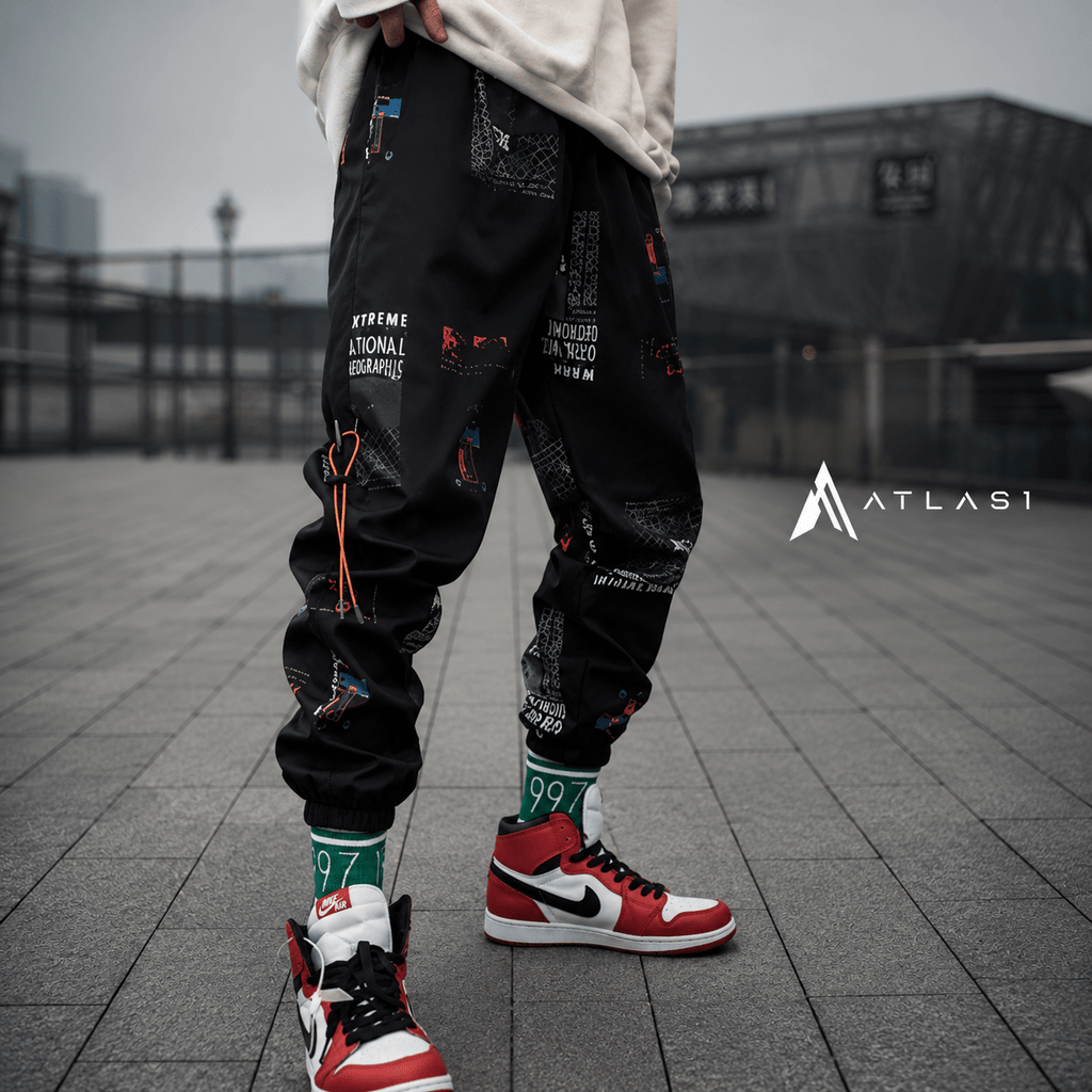 Unisex Loose Hip-hop Pants with Streetwear Print - ATLAS 1