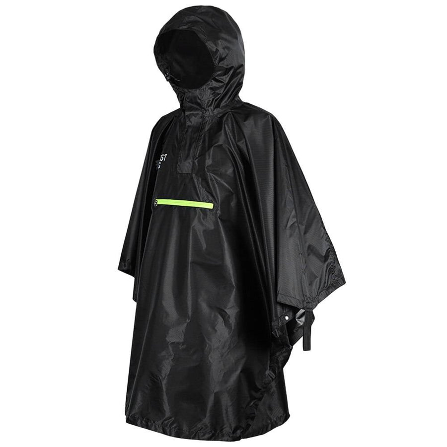유니섹스 네온 디테일 방수 techwear 케이프 — 후드 디자인