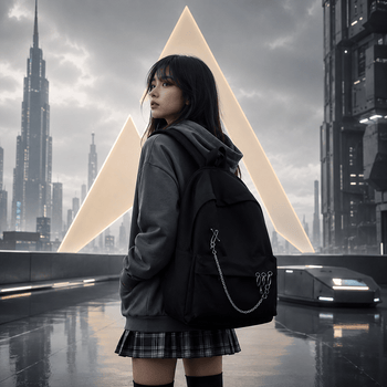Unisex Punk Preppy Style Techwear Canvas Backpack