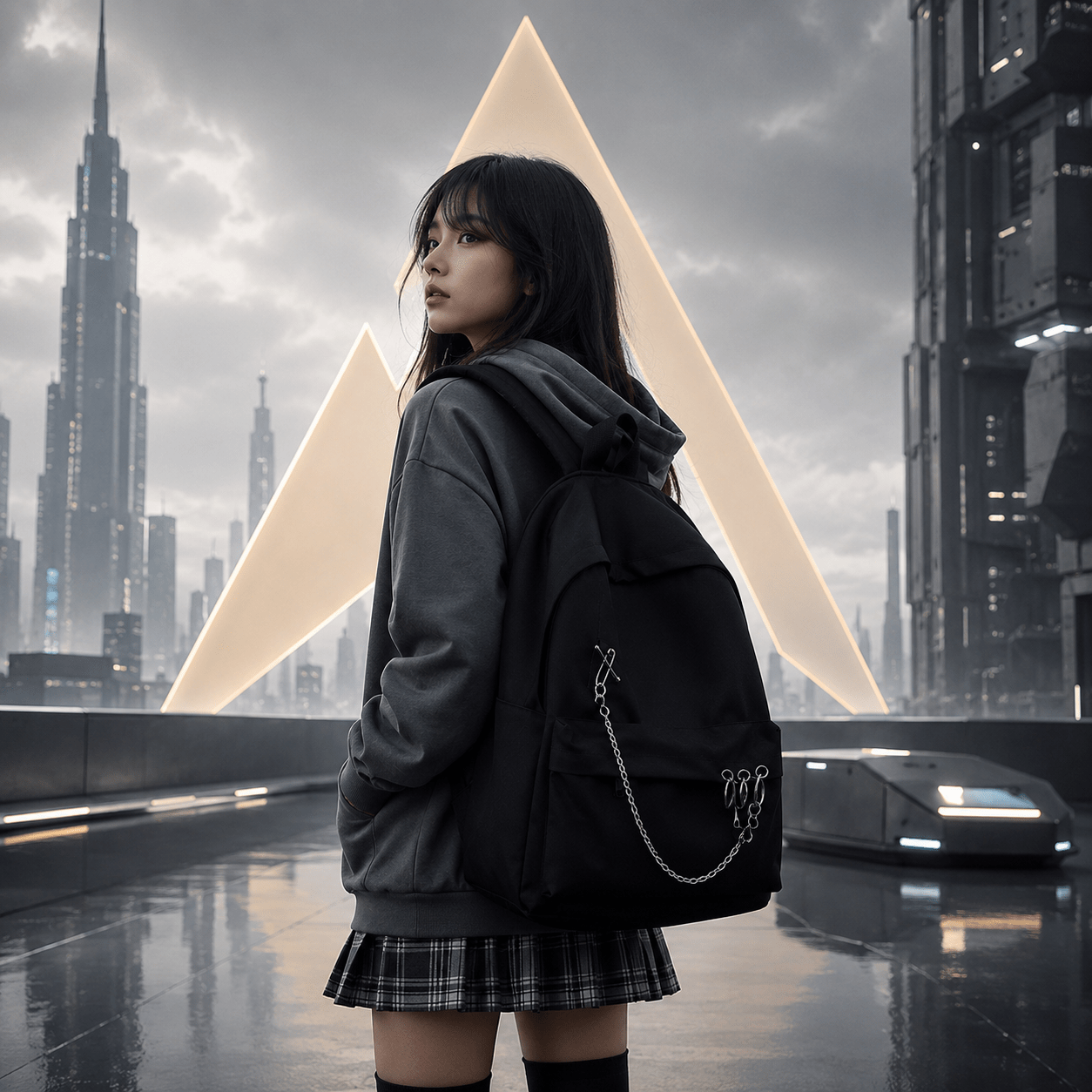 Unisex Punk Preppy Style Techwear Canvas Backpack - ATLAS 1
