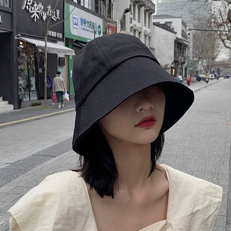 Unisex Solid Color Cotton Techwear Bucket Hat - ATLAS 1