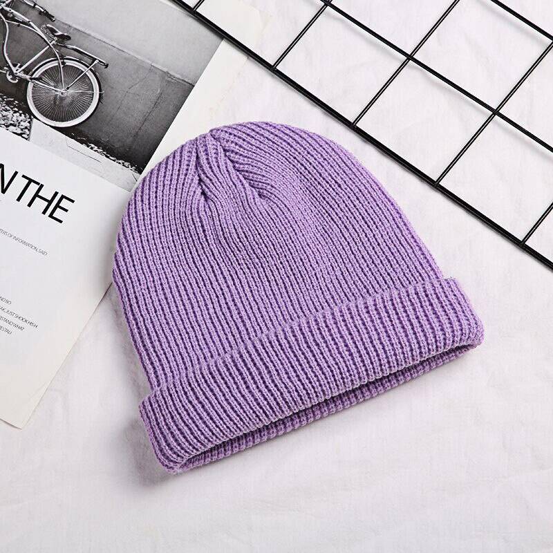 Unisex Solid Color Knitted Techwear Pumpkin Beanie - ATLAS 1