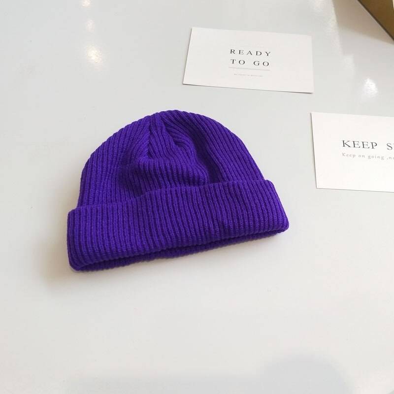 Unisex Solid Color Knitted Techwear Pumpkin Beanie - ATLAS 1