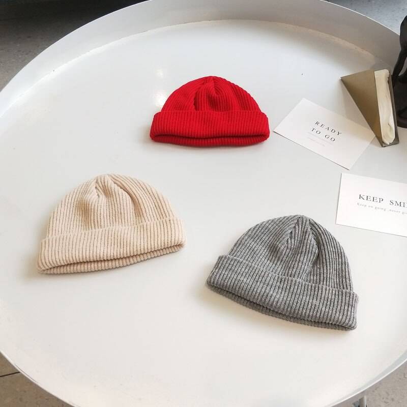 Unisex Solid Color Knitted Techwear Pumpkin Beanie - ATLAS 1