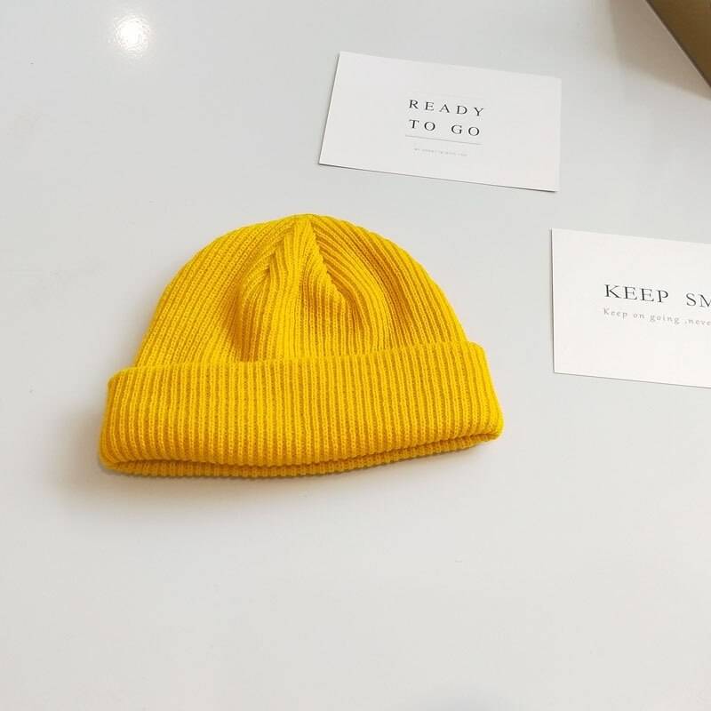 Unisex Solid Color Knitted Techwear Pumpkin Beanie - ATLAS 1