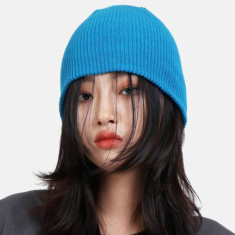Unisex Solid Color Knitted Techwear Pumpkin Beanie - ATLAS 1