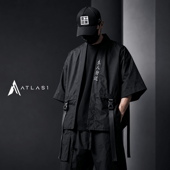 Unisex Techwear Casual Oversized Ribbon Shirt