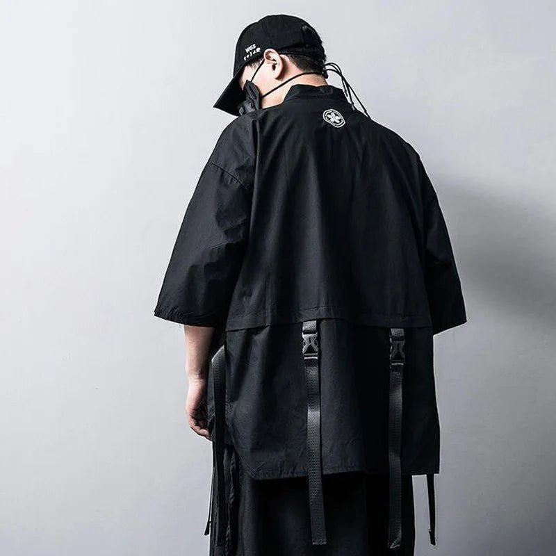 Unisex Techwear Casual Oversized Ribbon Shirt - ATLAS 1