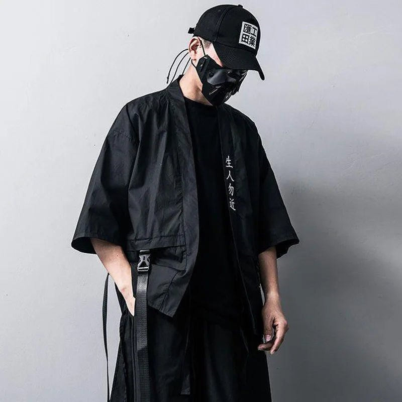 Unisex Techwear Casual Oversized Ribbon Shirt - ATLAS 1